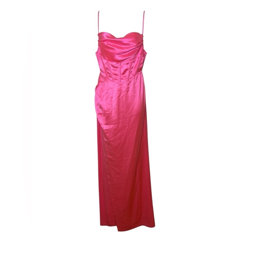 Retrofête Rosa Hot Pink Corset Gown NWT Size Small – Cowl Neck Slip Dress - Picture 2 of 8